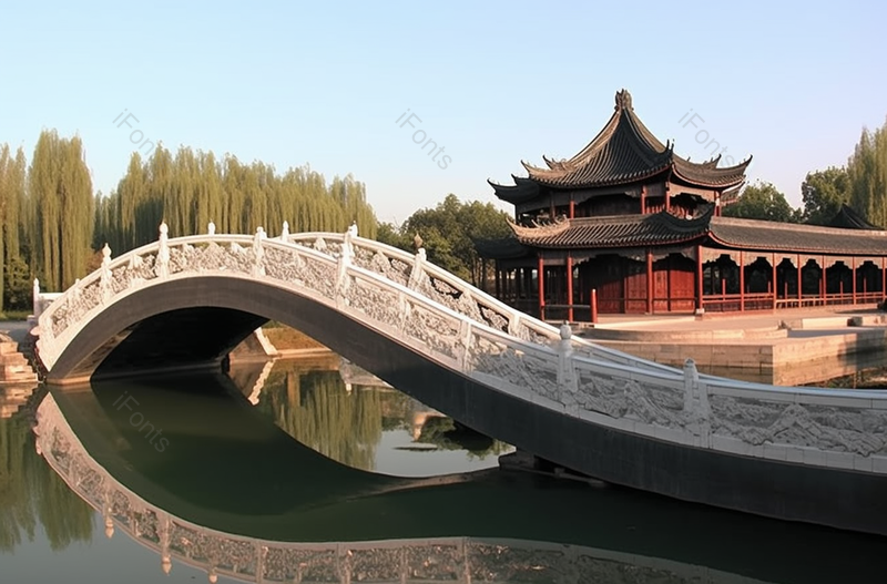 江南水乡拱形桥古代楼阁摄影实拍,高清,摄影图,摄影图片,图片大全,摄影图免费下载